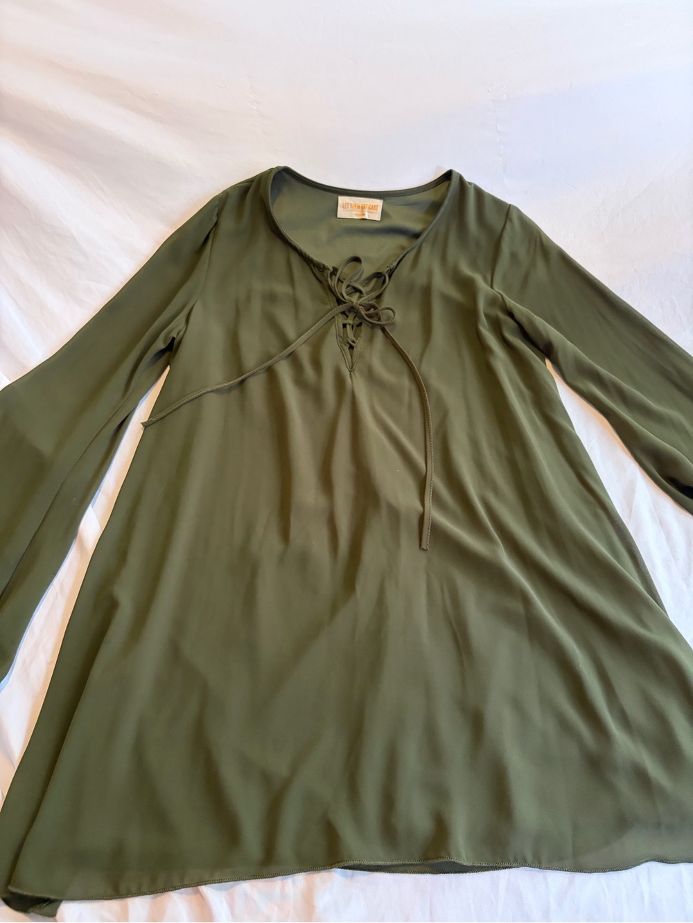 Let Them Eat Cake Green Tunic Top Size M